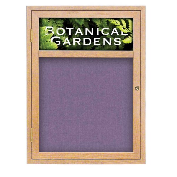 Sliding Glass Door Radius Letterboard, Hdr, 72"x48", Satin/Grey